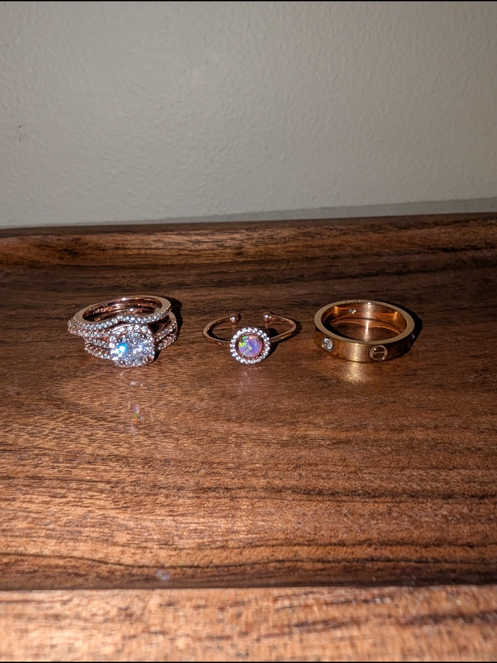 Rose Gold Crystal Halo Ring